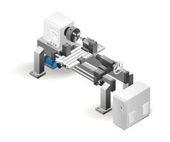 industrial cnc automático torno perforación máquina herramienta tecnología fábrica con artificial inteligencia vector