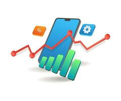 Smarphone business application data analysis vector