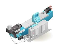 automático industrial cnc computadora torno máquina herramienta tecnología con artificial inteligencia vector