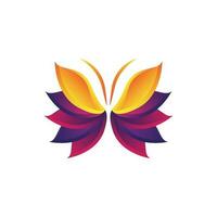 logotipo de mariposa, diseño animal con hermosas alas, animales decorativos, marcas de productos vector