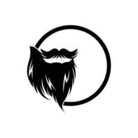 Beard Logo Design, Male Face Appearance Vector, For Babershop, Hair, Appearance, Brand Label vector