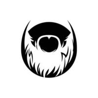 Beard Logo Design, Male Face Appearance Vector, For Babershop, Hair, Appearance, Brand Label vector