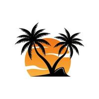 Coconut Tree Logo Design, Beach Plant Vector, Palm Tree Summer, Illustration Template vector