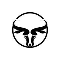 Buffalo Logo, Livestock Farm Animal Vector, Buffalo Head Design Simple Template Silhouette vector
