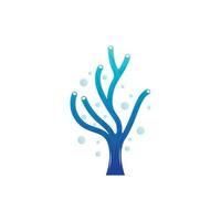 Coral Logo, Marine Plant Design Place Marine Animal, Seaweed Sea Vector