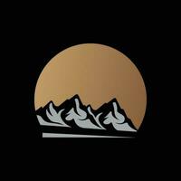 Mountain Logo, Nature Landscape View Design, Climbers And Adventure, Template Illustration vector