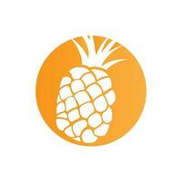 diseño de logotipo de piña, vector de fruta fresca, ilustración de plantación, etiqueta de marca de producto de fruta