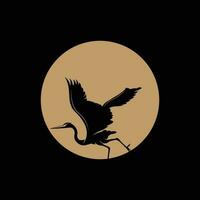 garza pájaro logo, vector pájaro volador cigüeña garza, animal silueta diseño, ilustrasi templet