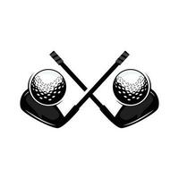 Golf Logo Design, Design Vector Golf Ball And Golf Club Tournament, Illustration Template