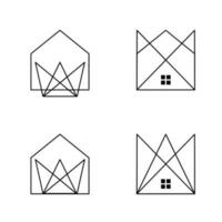 Rey hogar conjunto logo icono diseño ilustración vector