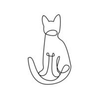 Cat single Line logo icon design illustration vector