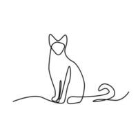 Cat single Line logo icon design illustration vector