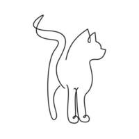 Cat single Line logo icon design illustration vector