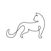 Cat single Line logo icon design illustration vector