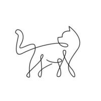 Cat single Line logo icon design illustration vector