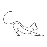 gato soltero línea logo icono diseño ilustración vector