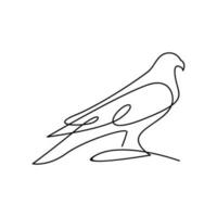 Falcon single line logo icon design illustration vector