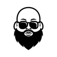 Fat Bald Beard Man mascot logo illustration vector