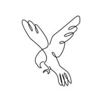 halcón soltero línea logo icono diseño ilustración vector