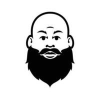 Fat Bald Beard Man mascot logo illustration vector