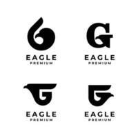 sol águila letra conjunto colección logo icono diseño ilustración modelo vector