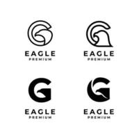 sol águila letra conjunto colección logo icono diseño ilustración modelo vector