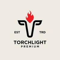 Torch letter t Logo icon design illustration vector