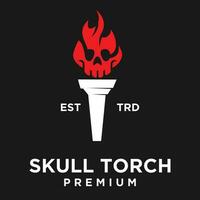 Torch skull face Logo icon design illustration vector