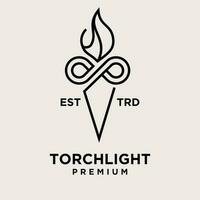 Torch infinity Logo icon design illustration vector