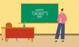 Happy teacher day illustration vector photo