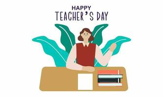 Happy teacher day illustration vector photo