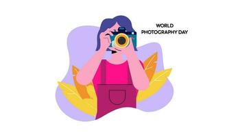 World photography day illustration vector