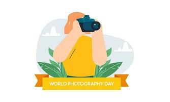 World photography day illustration vector