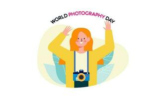 World photography day illustration vector