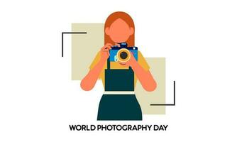 World photography day illustration vector