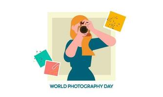 World photography day illustration vector