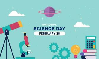 Flat national science day background vector