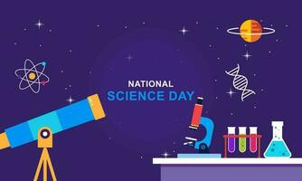 Flat national science day background vector