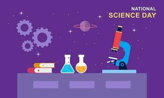 Flat national science day background vector