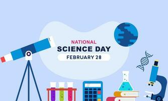 Flat national science day background vector