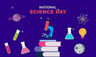 Flat national science day background vector