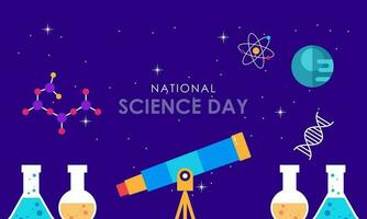 Flat national science day background vector