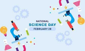 Flat national science day background vector