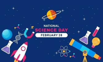 Flat national science day background vector