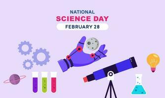 Flat national science day background vector