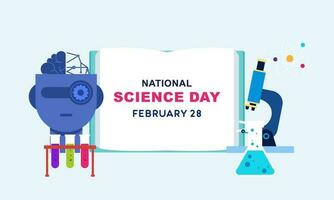 Flat national science day background vector