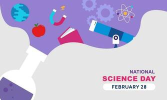 Flat national science day background vector