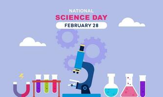 Flat national science day background vector