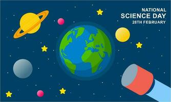 Flat national science day background vector