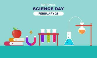 Flat national science day background vector